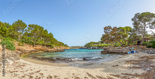 beautiful small beach Cala Mitjana at the east coast of Mallorca photo