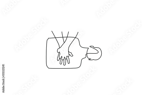 healthcare workers giving first aid to the patient such as CPR, CPR