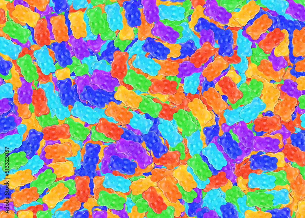 Abstract gummy bears background