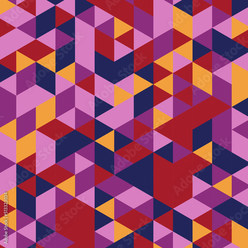 Vector abstract geometric cube and triangle angular colorful pattern. Background for layout design and poster.