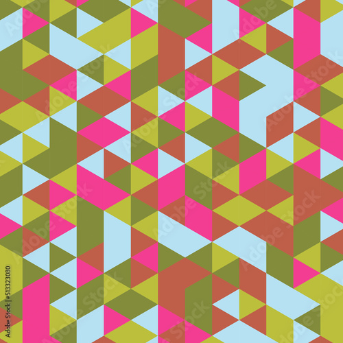 Vector abstract geometric cube and triangle angular colorful pattern. Background for layout design and poster.