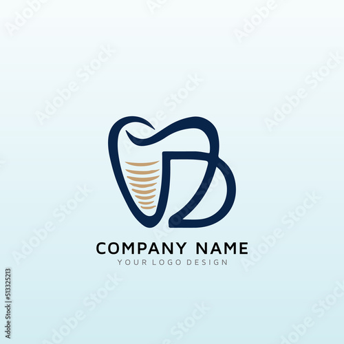 include dental Implant in my logo letter D