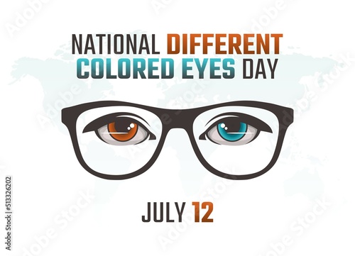 vector graphic of national different colored eyes day good for national different colored eyes day celebration. flat design. flyer design.flat illustration. photo