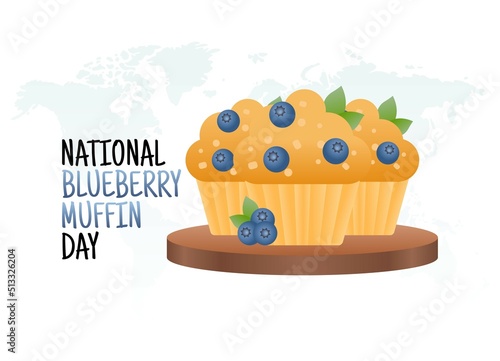 vector graphic of national blueberry muffin day good for national blueberry muffin day celebration. flat design. flyer design.flat illustration.
