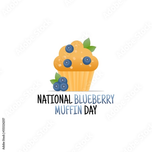 vector graphic of national blueberry muffin day good for national blueberry muffin day celebration. flat design. flyer design.flat illustration.