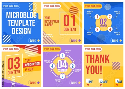 Creative microblog or carousel post design 