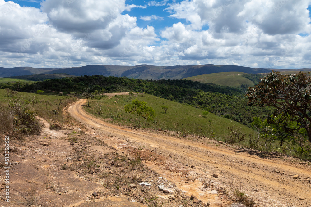 Dirt road in Serra da Canastra in Minas Gerais