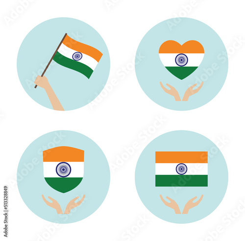 India national flag and heart