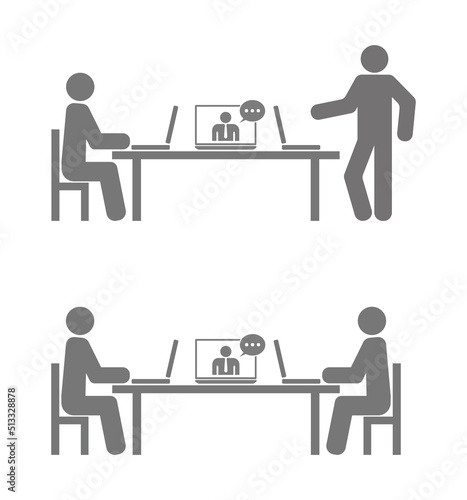 businessmen working for laptop computer