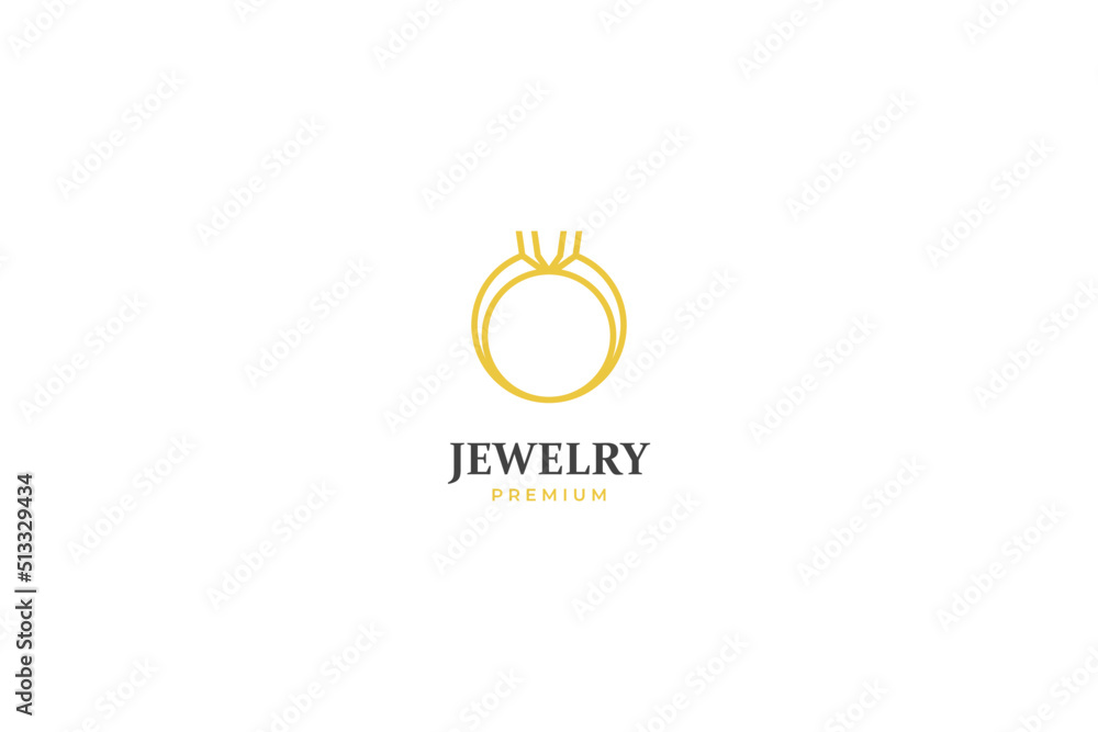 Flat ring jewelry logo vector icon design template. Elegant, beauty, royal Flat ring jewelry logo vector icon design template. Elegant, beauty, royal