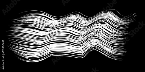White flow brushstroke on white background.. Fluffy bunch of white politics. Abstract disheveled fibres. Vector illustration swirl blur. Crayons and chalk paint, fibers, hair and bunch