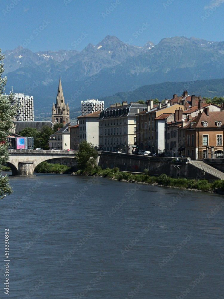 Grenoble, France - June 2022: Visit the beautiful city of Grenoble in the middle of the Alps
