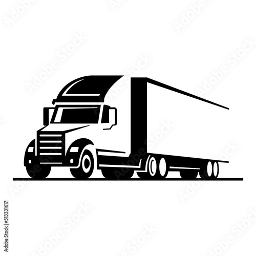 Delivery truck logo design template. Transportation vehicle emblem. Vector illustration.