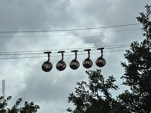 Grenoble, France - June 2022: Visit the beautiful city of Grenoble in the middle of the Alps with a view on the cable car called 