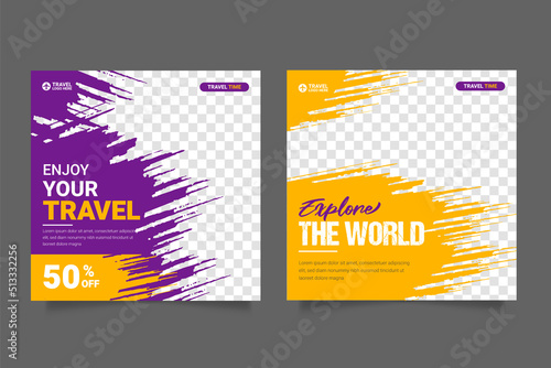 Travel Agency template post for social media ad template post web banner ads for travel promo