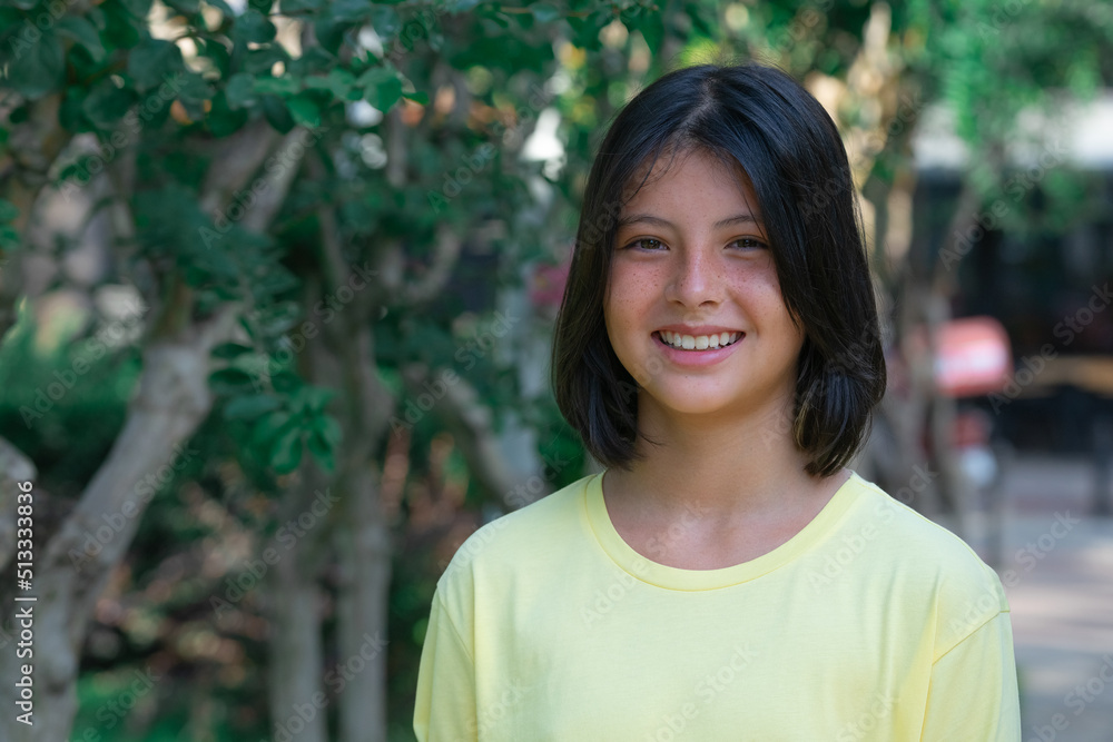 Close-up portrait of a broadly smiling girl. Close-up portrait of a broadly smiling girl.