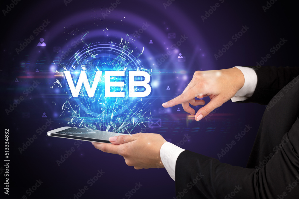 Close-up of a touchscreen with abbreviation. Close-up of a touchscreen with abbreviation.