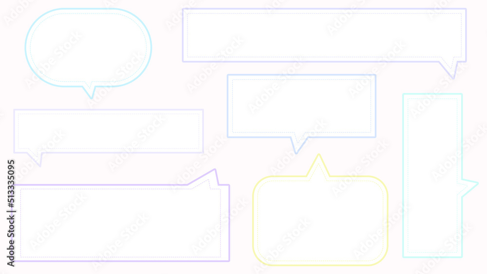 collection set of cute colorful speech bubble, conversation box, frame talk, chat box, and message box illustration on white background perfect for your design collection set of cute colorful speech bubble, conversation box, frame talk, chat box, and message box illustration on white background perfect for your design