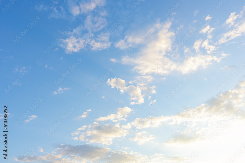 Summer blue sky with white beauty clouds.