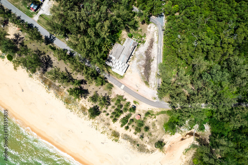 Aerial scenery of beautiful beach located in Dungun Malaysia