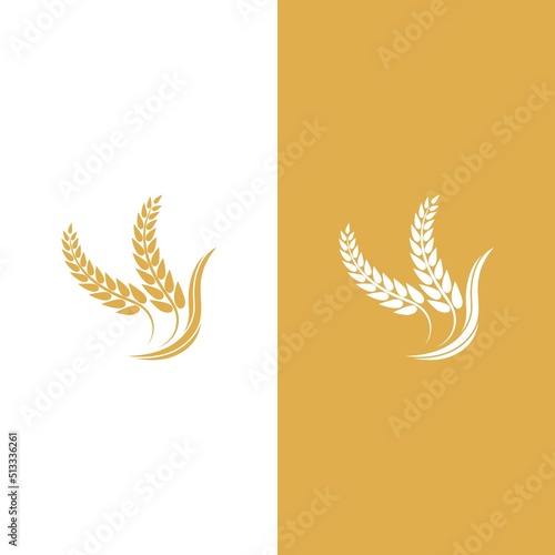 Wheat logo vector icon illustration