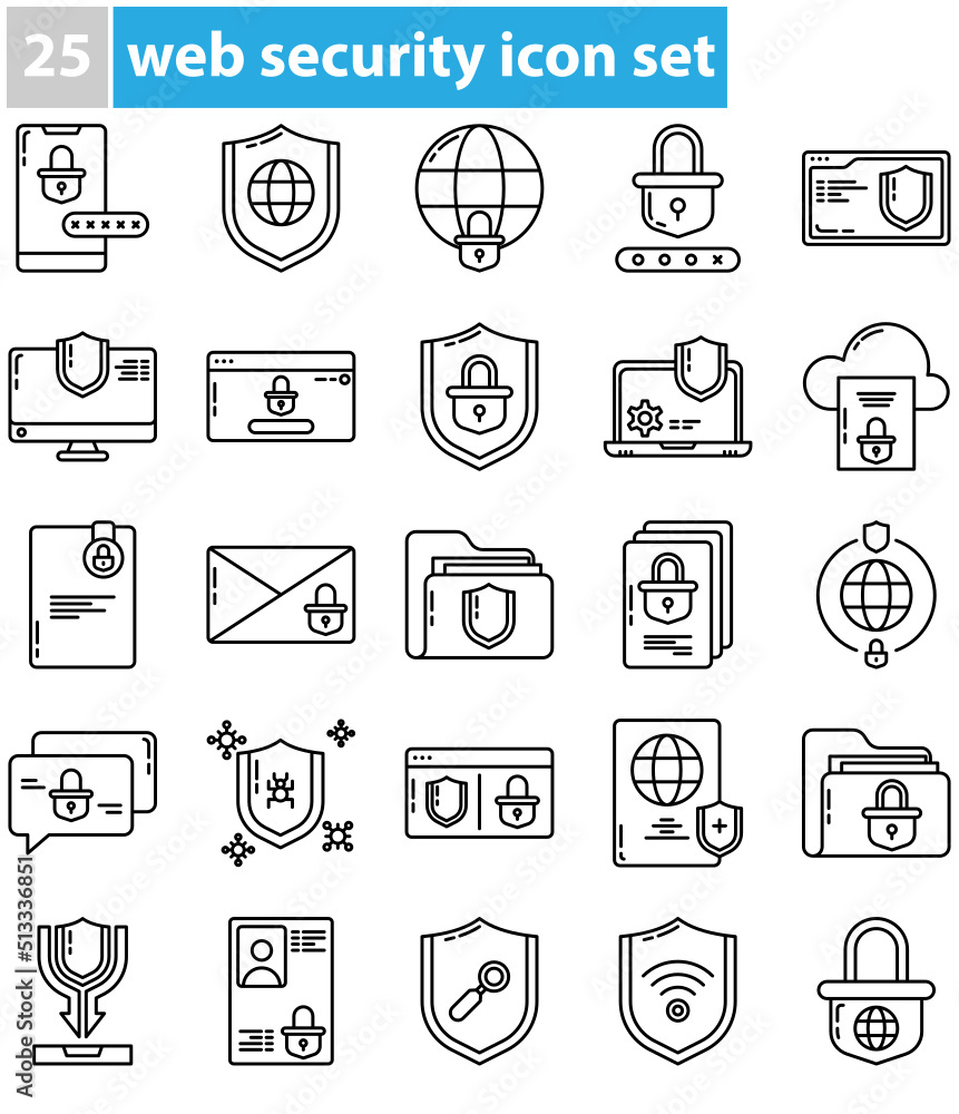 Fototapeta premium a collection of icon sets about web security