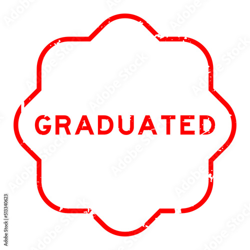 Grunge red graduated word rubber seal stamp on white background