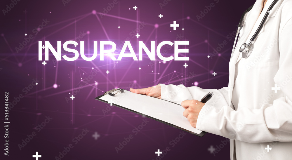 Doctor fills out medical record Doctor fills out medical record