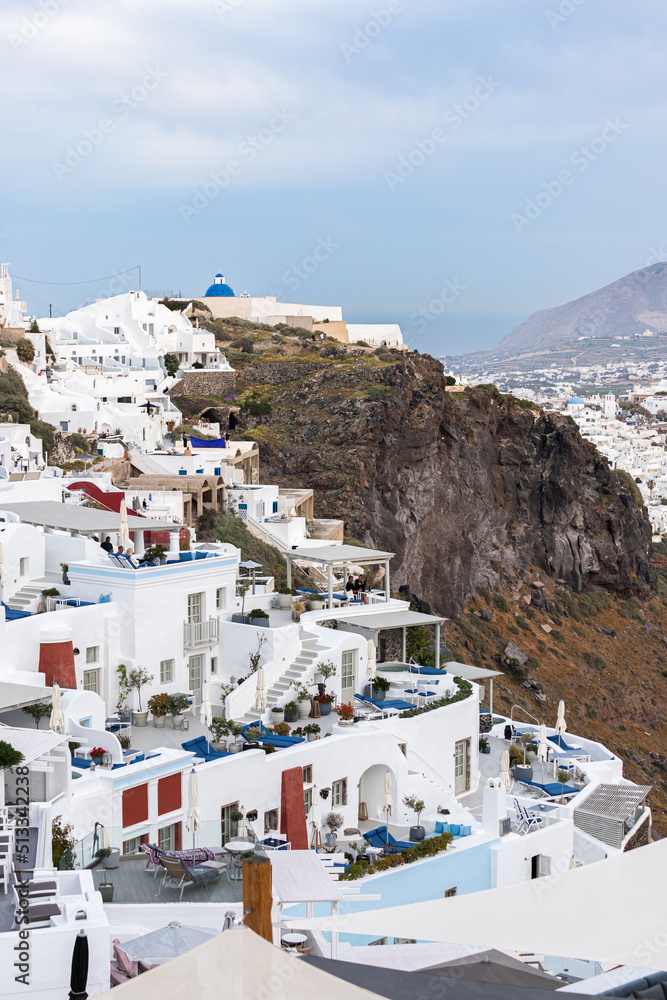 Fototapeta premium Imerovigli village on Santorini island, Greece. Caldera on Aegean sea