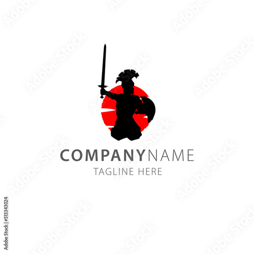 king spartan warrior logo vector