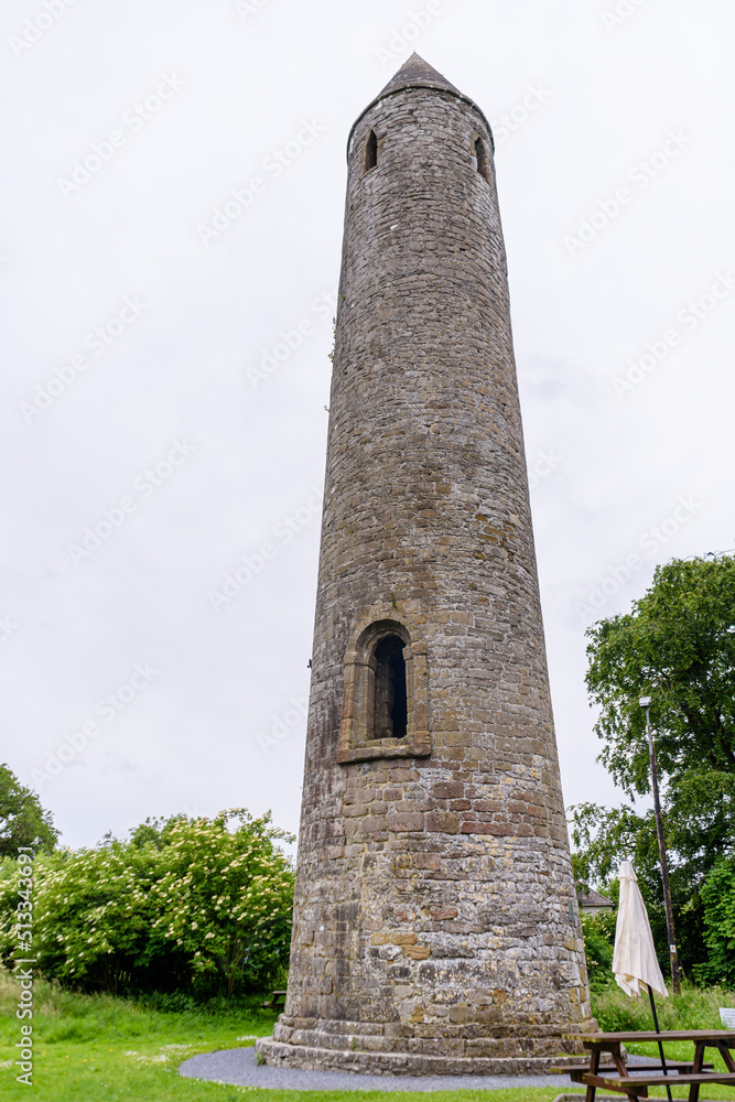 Irish roundtower, Timahoe, County Laois, Ireland