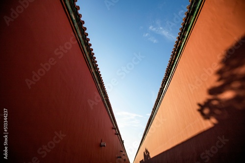 The red walls of the Forbidden City in Beijing photo