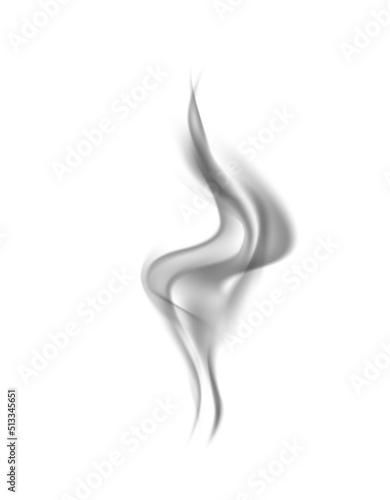 Realistic black smoke. Hot air motion mockup