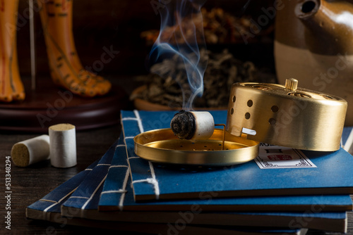 Background of moxibustion and Chinese herbal medicine © onlyyouqj