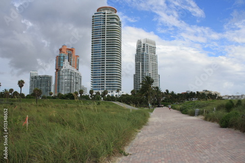 downtown Miami landscape, many buildings
