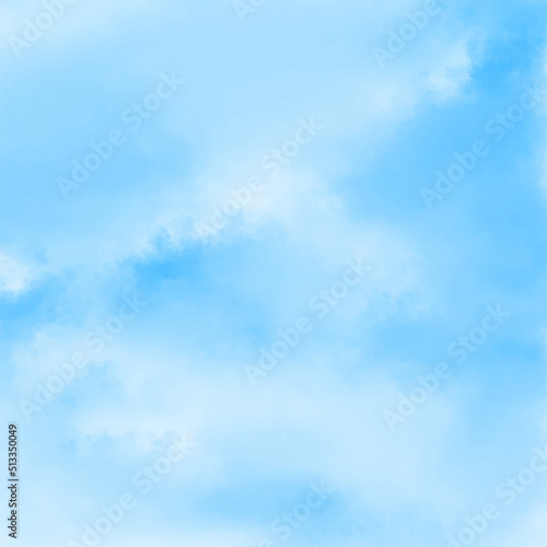 Hand painted watercolor sky and clouds  abstract watercolor background  vector illustration