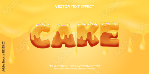 cheese cake with sprinkles editable text effect