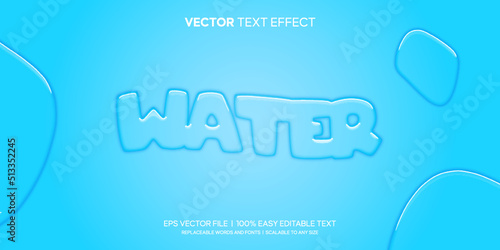 water transparent style editable text effect