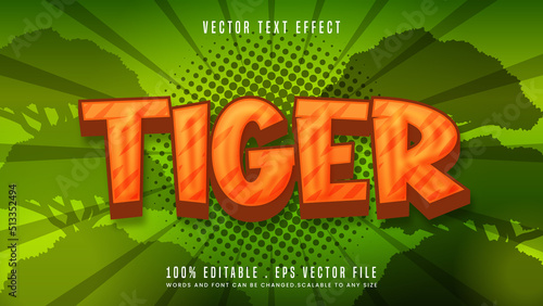 Tiger 3d editable text effect font style