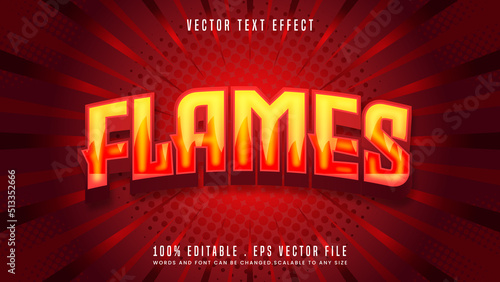 hot Flames fire 3d editable text effect font style