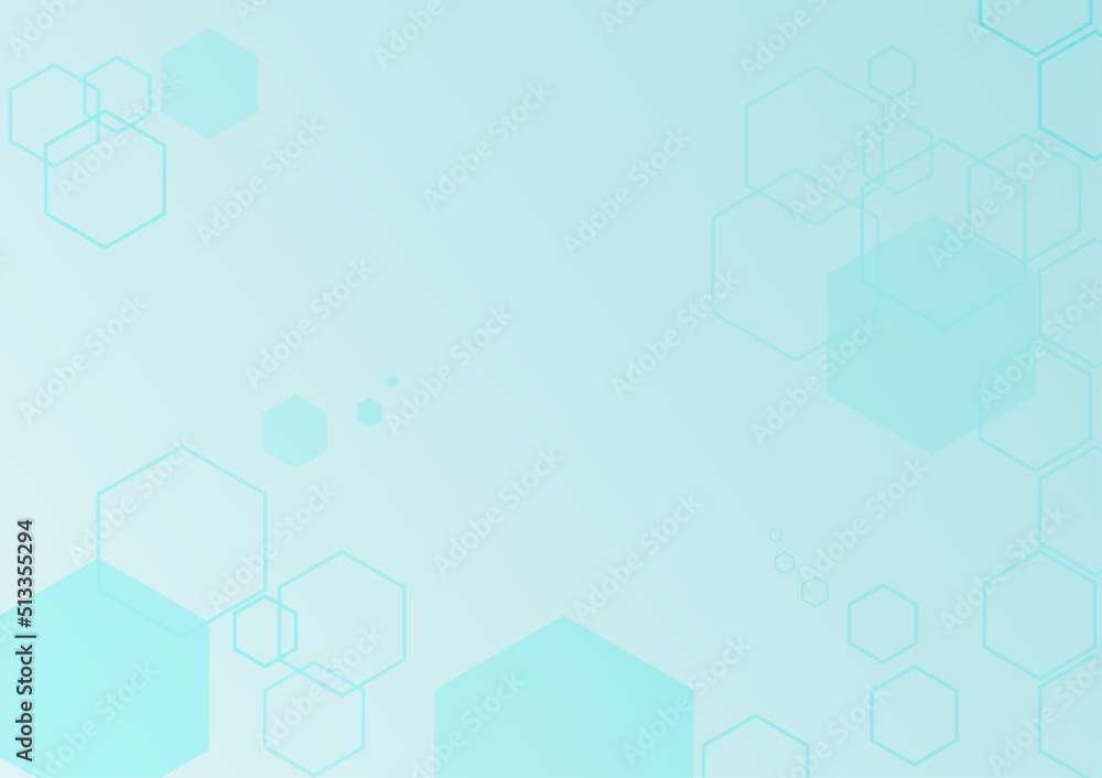 Hexagon shape green medical color abstract background