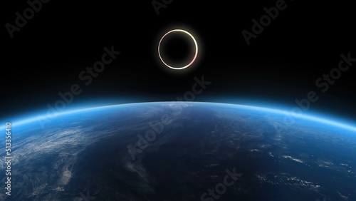 3D Rendering of Solar Eclipse From Space