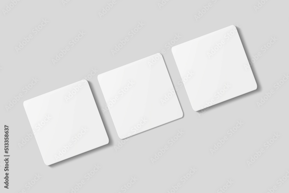 Blank square business card for mockup. 3D Render. Blank square business card for mockup. 3D Render.