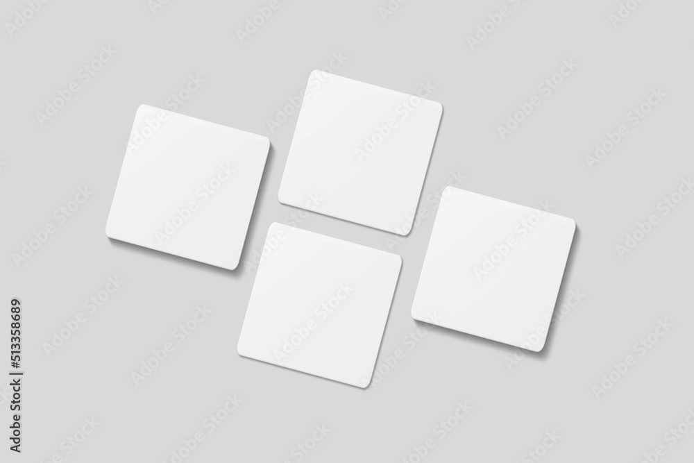 Blank square business card for mockup. 3D Render. Blank square business card for mockup. 3D Render.