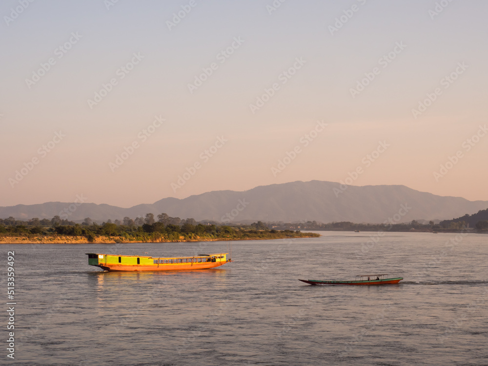 Fototapeta premium Landscape view along Golden Triangle from Mae Sai, Thailand view