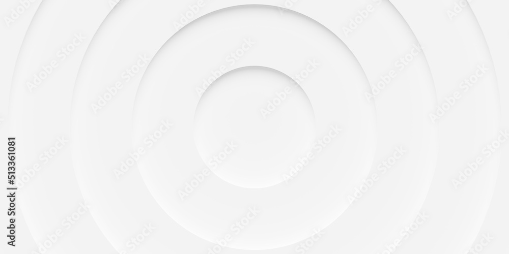 Concentric linear offset white rings or circles steps lit from top background wallpaper banner, close up flat lay top view from above Concentric linear offset white rings or circles steps lit from top background wallpaper banner, close up flat lay top view from above