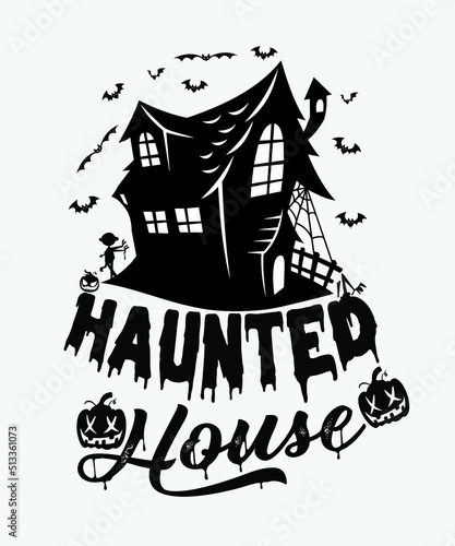 Haunted House. Halloween day design. vector file.