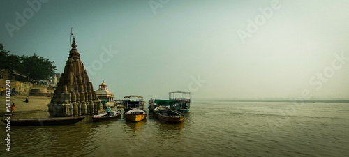 view from the river banaras ghat ganga