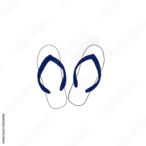 blue flip flops