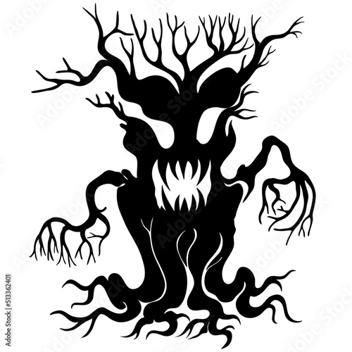 Decorative a Tree that Resembles an Old Tree Demon-Vector Illustration